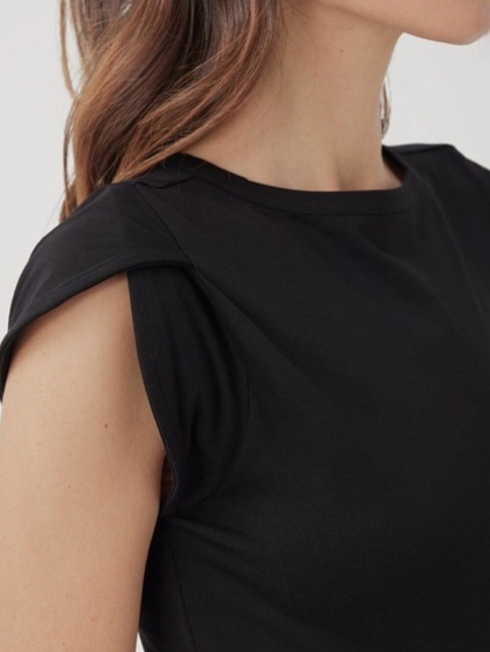 NWT Pact Organic Cotton Fit & Flare Petal Sleeve Dress Black Pockets Large - Picture 5 of 10